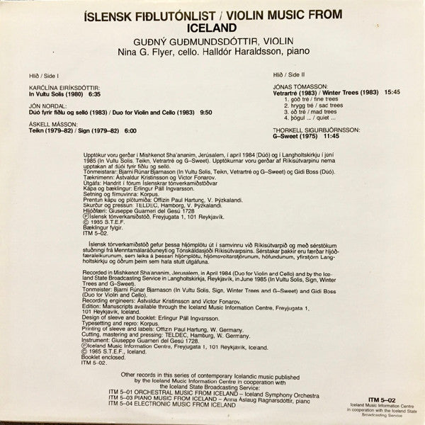 Guðný Guðmundsdóttir ~ Violin Music From Iceland (Vinyl) - Djungel & Jazz