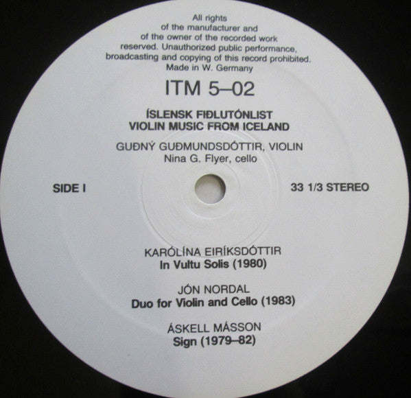 Guðný Guðmundsdóttir ~ Violin Music From Iceland (Vinyl) - Djungel & Jazz
