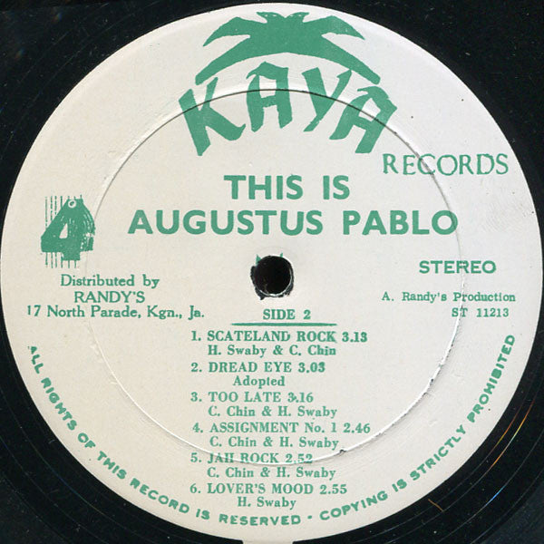 Augustus Pablo : This Is Augustus Pablo (LP, Album, RP)