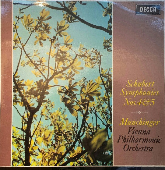 Franz Schubert, Karl Münchinger, Wiener Philharmoniker : Symphonies No. 4 & 5 (LP, Album)