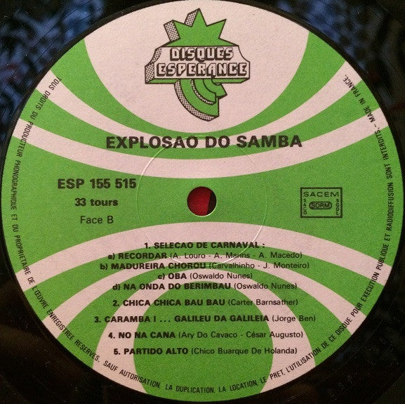 Explosao Do Samba* : Explosao Do Samba (LP, Album)