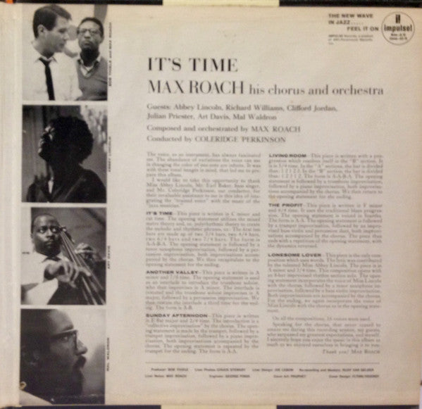 Max Roach His Chorus And Orchestra ~ It's Time (Vinyl) - Djungel & Jazz