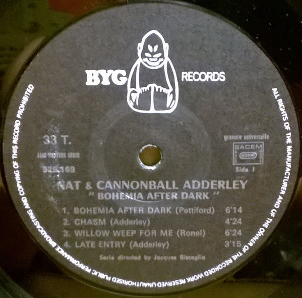 Nat Adderley, Julian "Cannonball" Adderley Featuring Kenny Clarke ~ Bohemia After Dark (Vinyl) - Djungel & Jazz