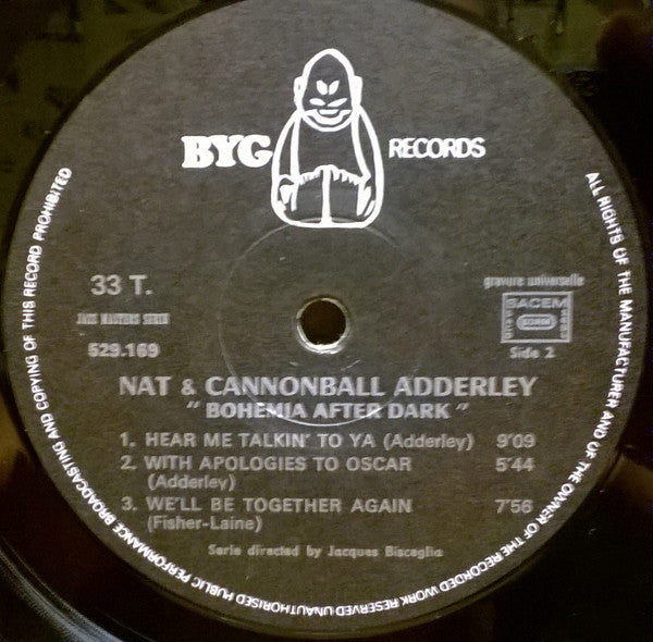 Nat Adderley, Julian "Cannonball" Adderley Featuring Kenny Clarke ~ Bohemia After Dark (Vinyl) - Djungel & Jazz