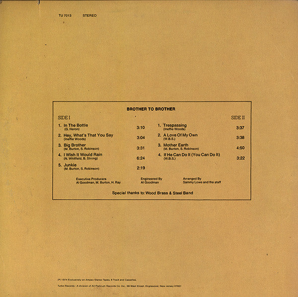 Brother To Brother ~ In The Bottle (Vinyl) - Djungel & Jazz