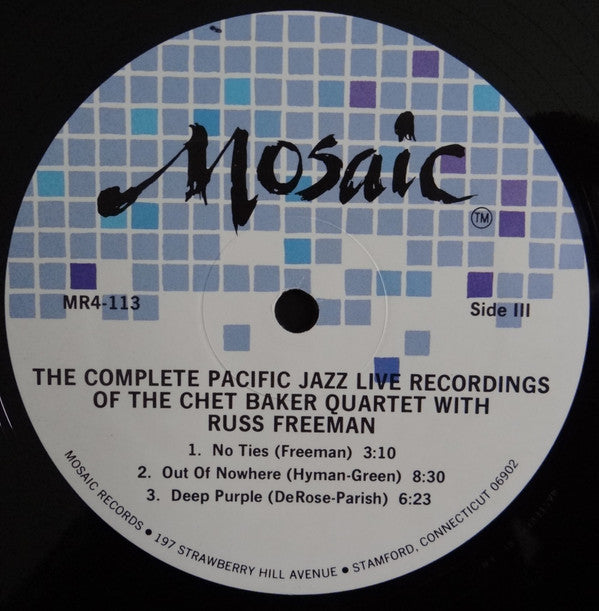 Chet Baker Quartet With Russ Freeman ~ The Complete Pacific Jazz Live Recordings Of The Chet Baker Quartet With Russ Freeman (Vinyl) - Djungel & Jazz