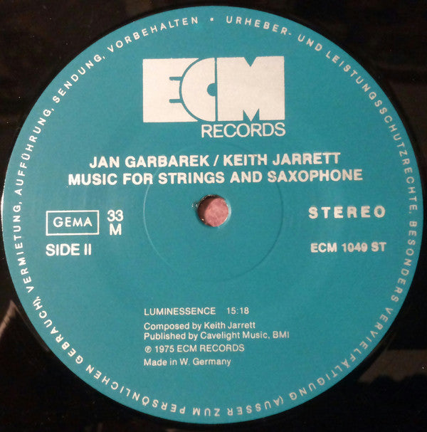 Keith Jarrett / Jan Garbarek ~ Luminessence (Vinyl) - Djungel & Jazz