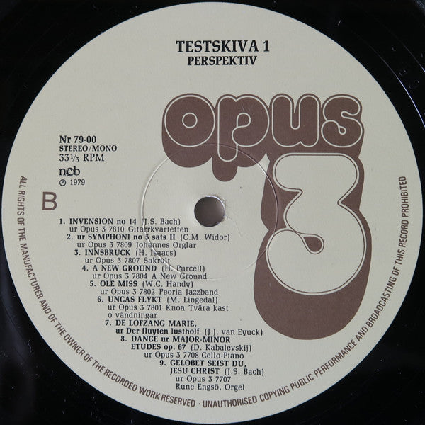 Various ~ Testskiva 1 (Perspektiv) (Vinyl) - Djungel & Jazz
