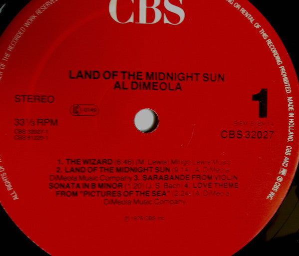 Al Di Meola ~ Land Of The Midnight Sun (Vinyl) - Djungel & Jazz