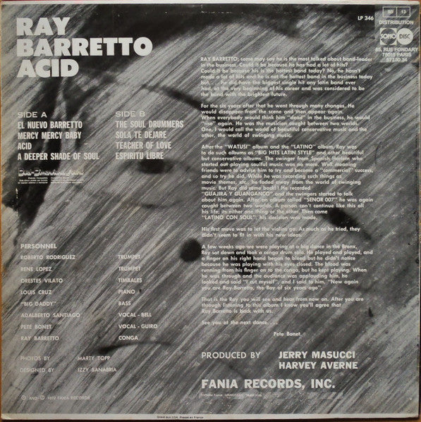 Ray Barretto : Acid (LP, Album, RE)