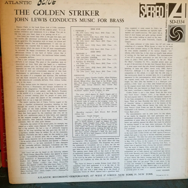 John Lewis  ~ The Golden Striker (Vinyl) - Djungel & Jazz