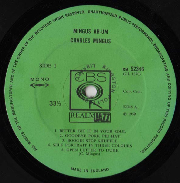 Charlie Mingus ~ Mingus Ah-Um (Vinyl) - Djungel & Jazz