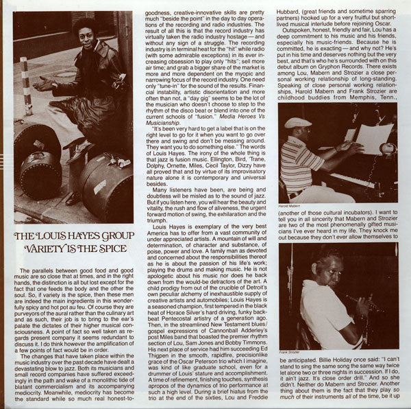 LP: The Louis Hayes Group - Variety Is The Spice