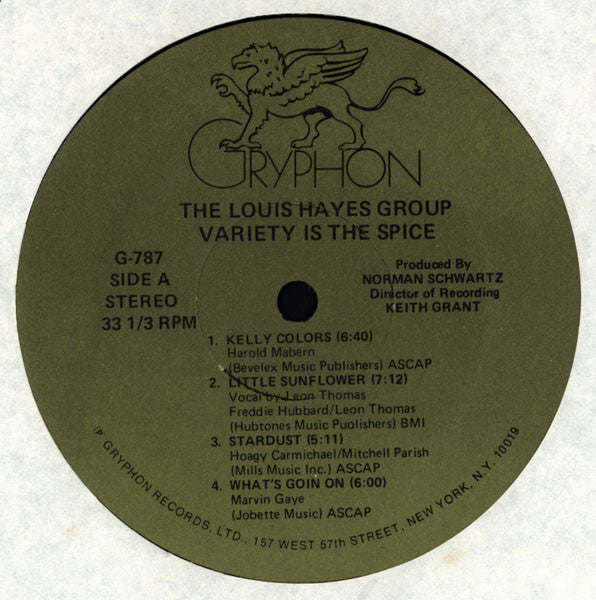 米LP Louis Hayes Group Variety Is The Spice G787 GRYPHON 未開封 /00400 The Louis Hayes Group – Variety Is The Spice – Vinyl (LP