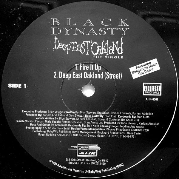 Black Dynasty : Deep East Oakland (12", Single)