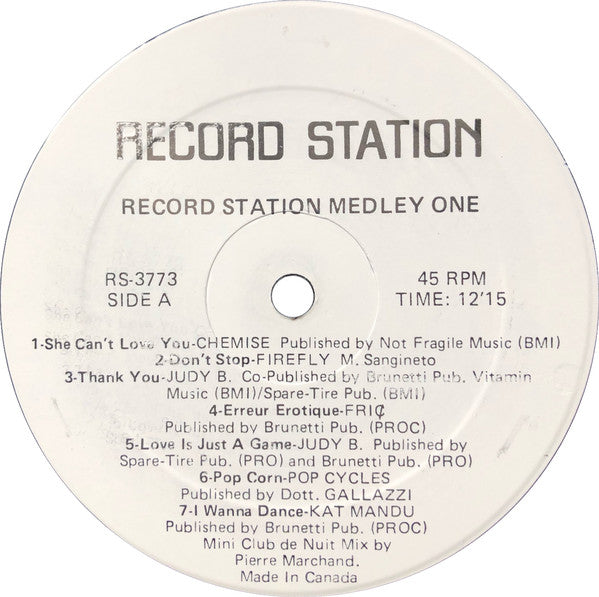 Various ~ Record Station Medley # 1 (Vinyl) - Djungel & Jazz