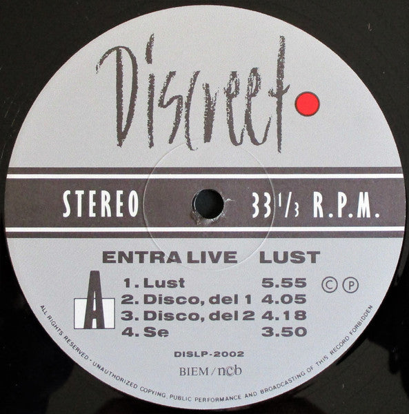 Entra Live ~ Lust (Vinyl) - Djungel & Jazz