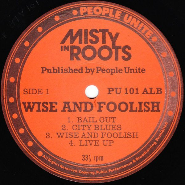 Misty In Roots : Wise And Foolish (LP, Album)