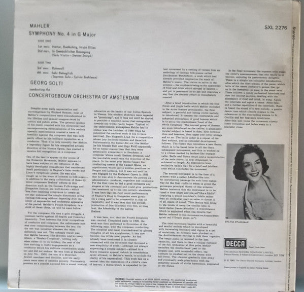 Gustav Mahler - Concertgebouworkest, Georg Solti ~ Symphony No. 4 In G Major (Vinyl) - Djungel & Jazz