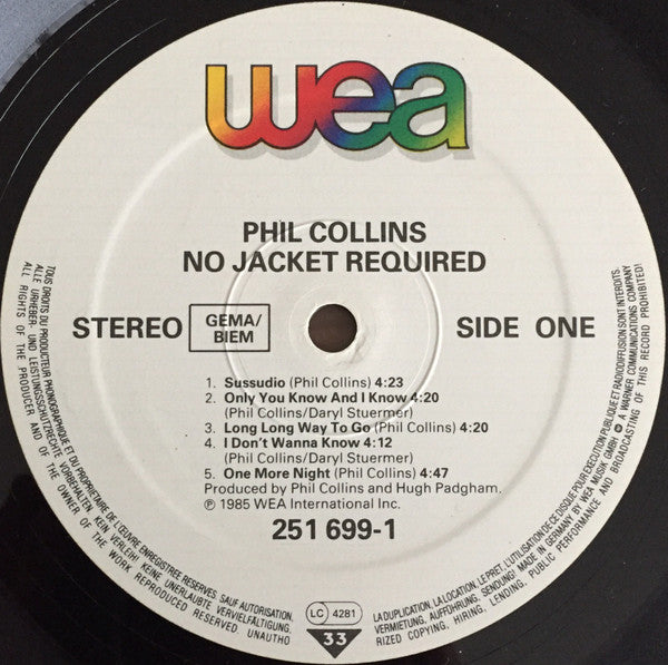 Phil Collins ~ No Jacket Required (Vinyl) - Djungel & Jazz