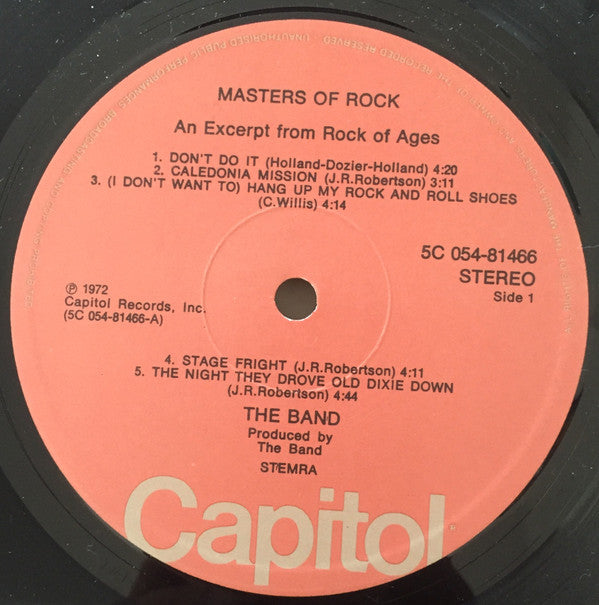 The Band ~ The Band In Concert - An Excerpt From Rock Of Ages (Vinyl) - Djungel & Jazz