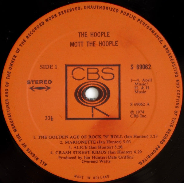 Mott The Hoople : The Hoople (LP, Album)