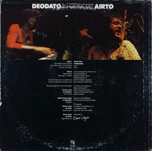 Deodato / Airto ~ In Concert (Vinyl) - Djungel & Jazz