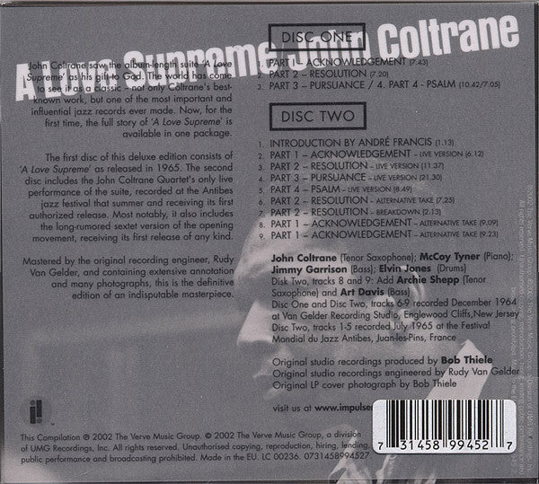 John Coltrane ~ A Love Supreme (Vinyl) - Djungel & Jazz