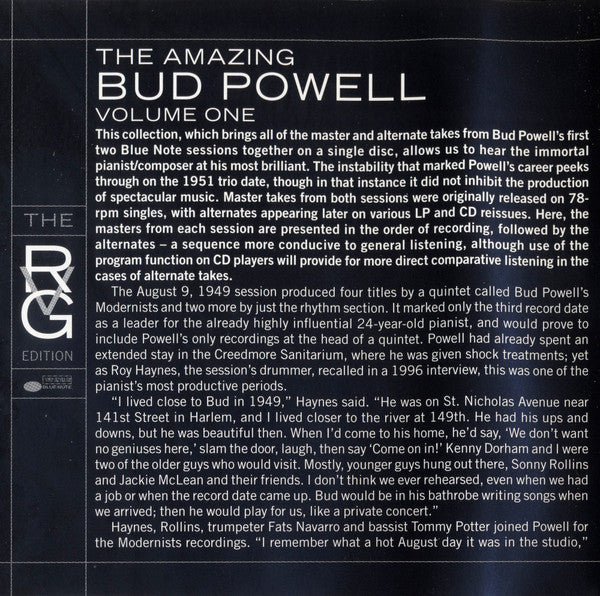 Bud Powell ~ The Amazing Bud Powell, Volume One (Vinyl) - Djungel & Jazz