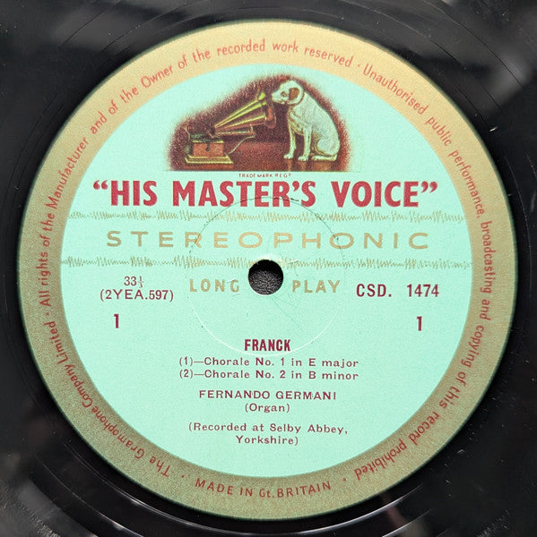 César Franck, Fernando Germani ~ Organ Recital At Selby Abbey, Yorkshire (No. 2) (Vinyl) - Djungel & Jazz