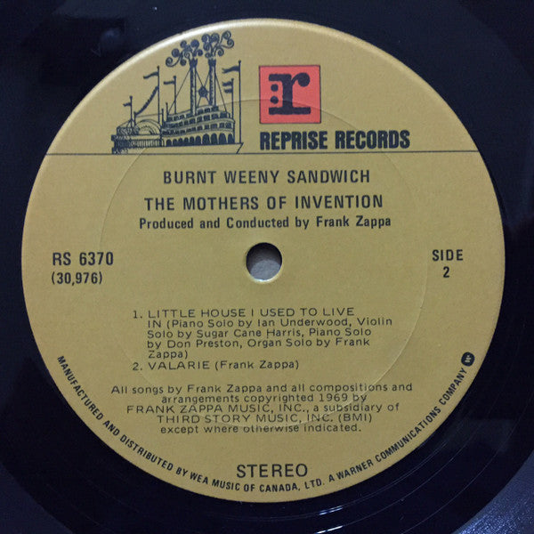 The Mothers : Burnt Weeny Sandwich (LP, Album, RE)