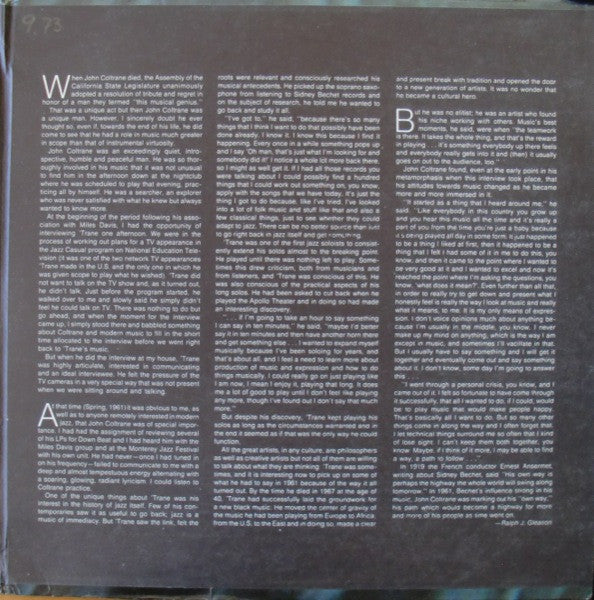 John Coltrane ~ ...More Lasting Than Bronze (Vinyl) - Djungel & Jazz