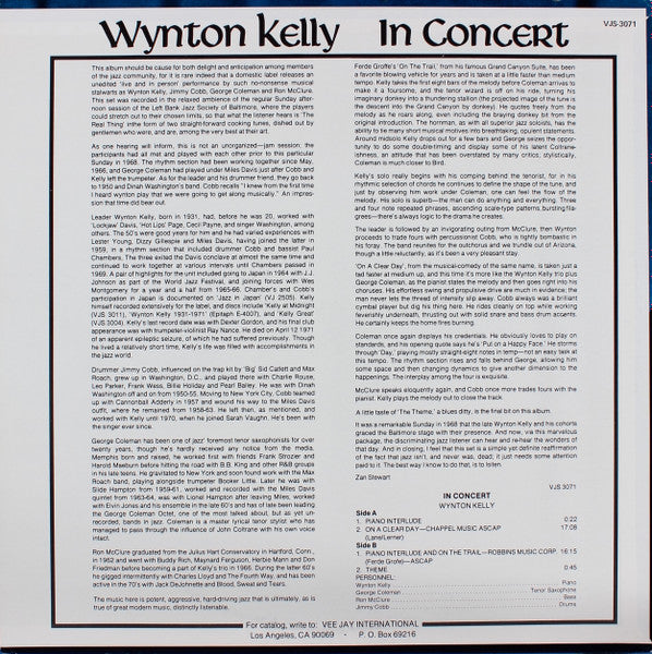 Wynton Kelly ~ In Concert (Vinyl) - Djungel & Jazz