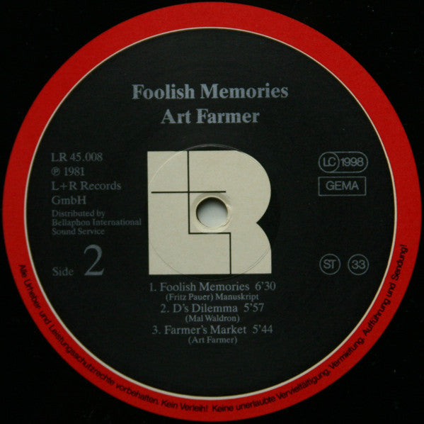 Art Farmer ~ Foolish Memories (Vinyl) - Djungel & Jazz
