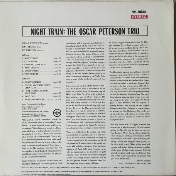 The Oscar Peterson Trio ~ Night Train (Vinyl) - Djungel & Jazz