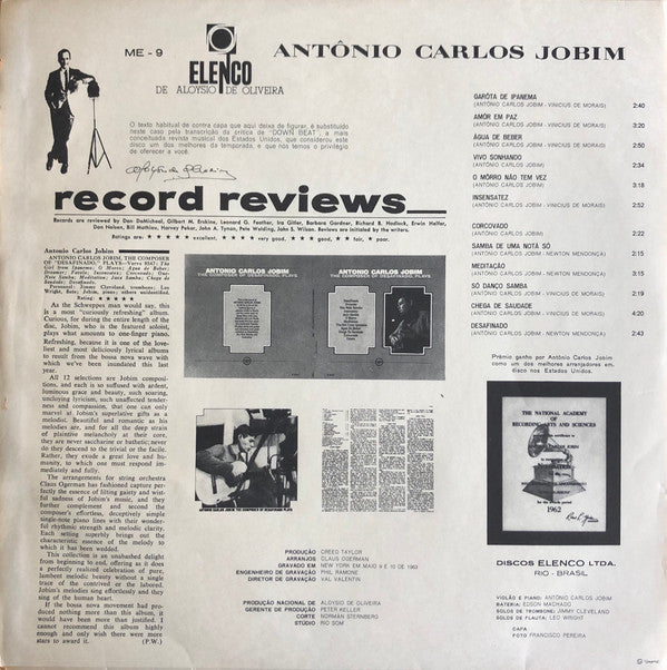 Antonio Carlos Jobim ~ Antonio Carlos Jobim (Vinyl) - Djungel & Jazz