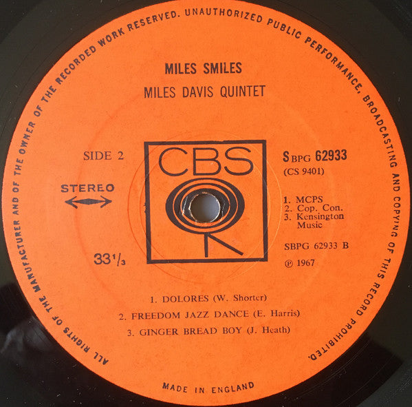 The Miles Davis Quintet : Miles Smiles (LP, Album)