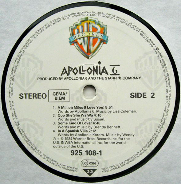 Apollonia 6 ~ Apollonia 6 (Vinyl) - Djungel & Jazz