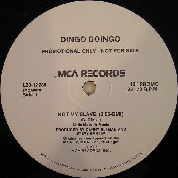 Oingo Boingo : Not My Slave (12", Single, Promo)