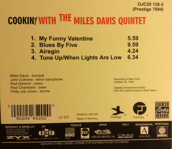 The Miles Davis Quintet ~ Cookin' With The Miles Davis Quintet (Vinyl) - Djungel & Jazz