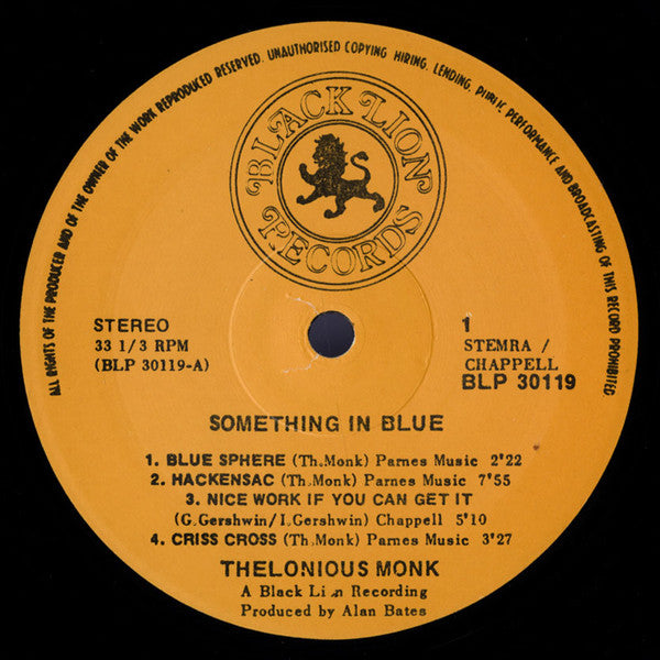 Thelonious Monk ~ Something In Blue (Vinyl) - Djungel & Jazz