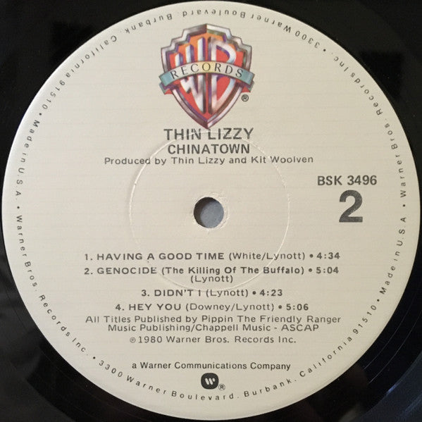 Thin Lizzy : Chinatown (LP, Album, Jac)