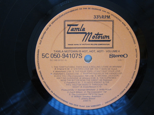 Various ~ Tamla-Motown Is Hot, Hot, Hot!  Volume 4 (Vinyl) - Djungel & Jazz