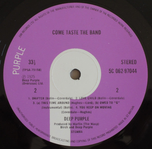 Deep Purple : Come Taste The Band (LP, Album, Gat)