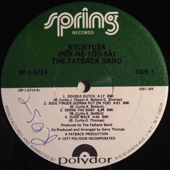 The Fatback Band ~ NYCNYUSA (Nik-Ne-Yoo-Sa) (Vinyl) - Djungel & Jazz