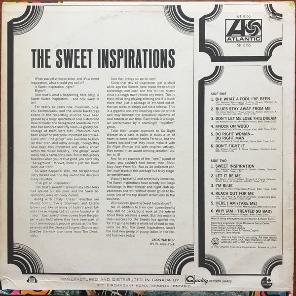 The Sweet Inspirations ~ The Sweet Inspirations (Vinyl) - Djungel & Jazz