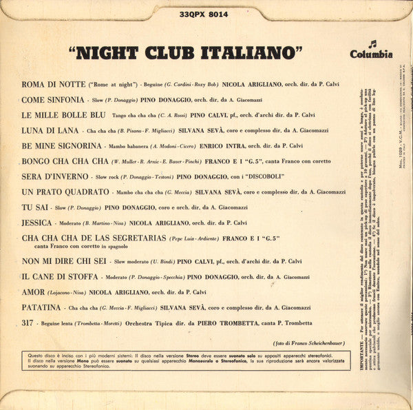 Various ~ Night Club Italiano (Vinyl) - Djungel & Jazz