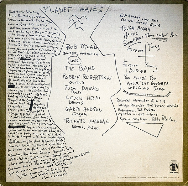 Bob Dylan : Planet Waves (LP, Album, Spe)