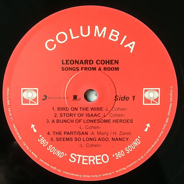 Leonard Cohen ~ Songs From A Room (Vinyl) - Djungel & Jazz
