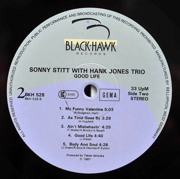 Sonny Stitt With Hank Jones Trio ~ Good Life (Vinyl) - Djungel & Jazz